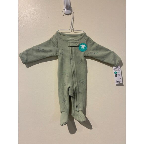 NWT Carter's Child of Mine Green Duck Sleeper - Preemie (P) - Picture 1 of 3